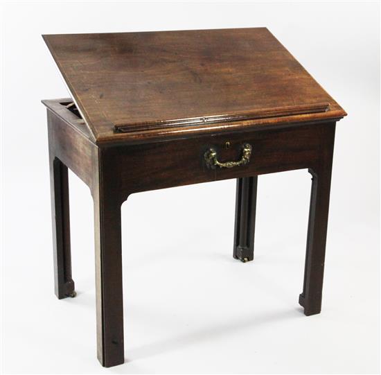 A George III mahogany architects table, W.2ft 10.5in.